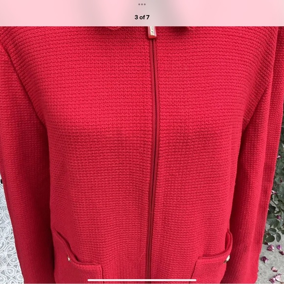 St John Collection Sz 16 candy apple 🍎 red dress suit couture Jacket - Picture 5 of 8